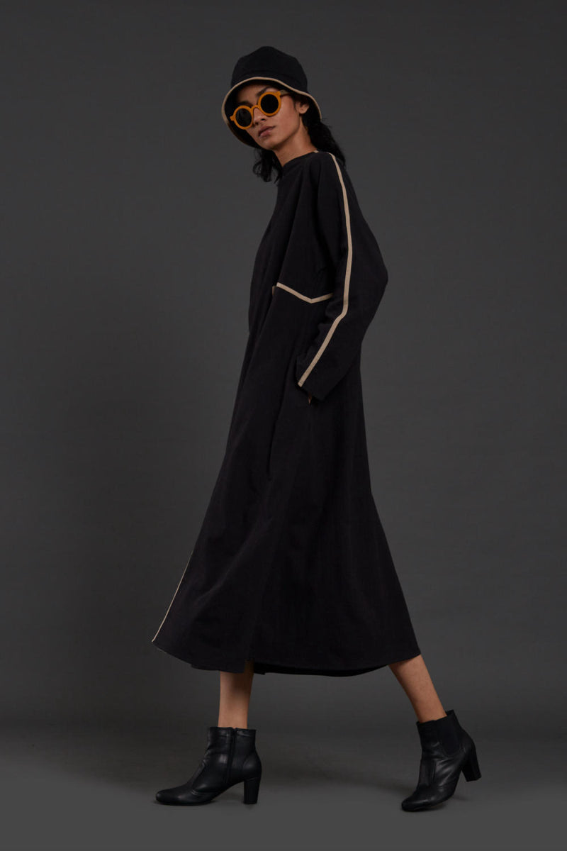 Black Piping Dress Dress by Mati in black color for women in Singapore