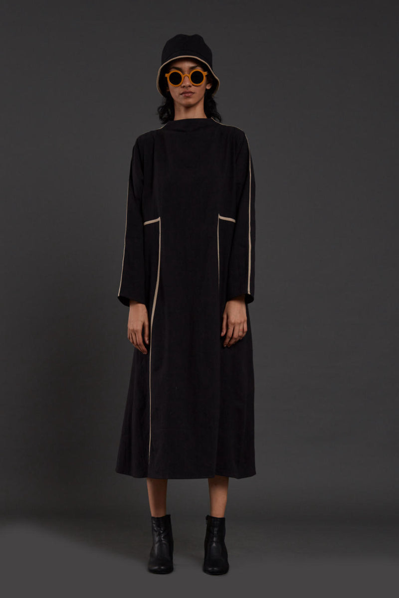 Black Piping Dress Dress by Mati in black color for women in Singapore