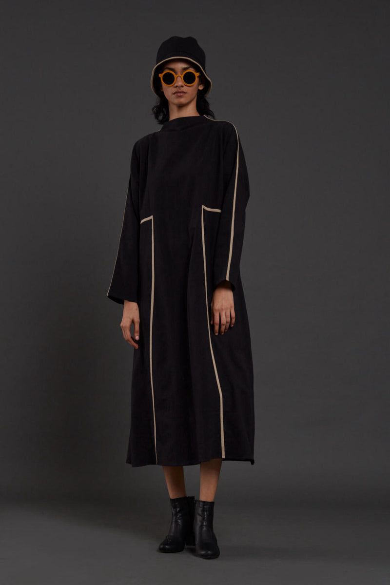 Black Piping Dress Dress by Mati in black color for women in Singapore