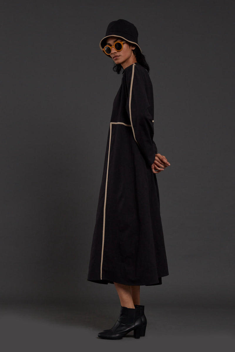 Black Piping Dress Dress by Mati in black color for women in Singapore