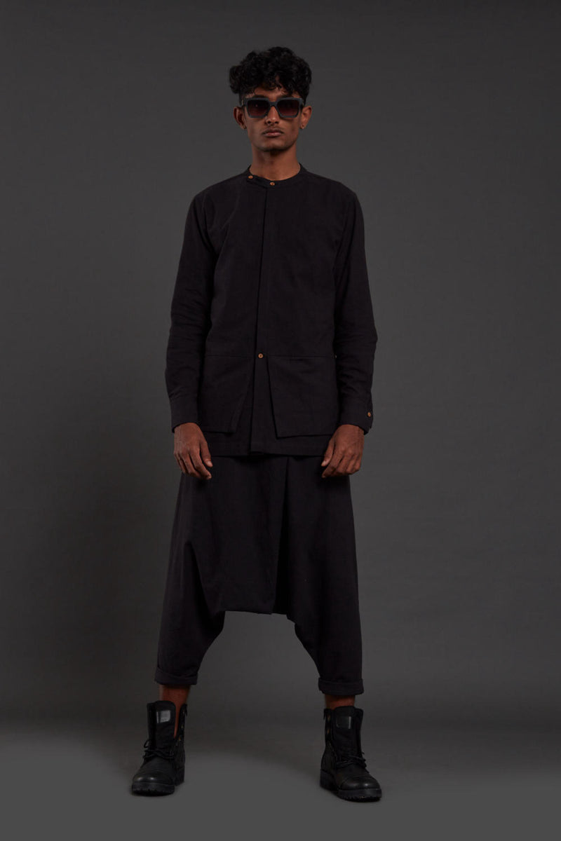Black Pocket Dc Set Co-ord Set by Mati Men for men in Singapore