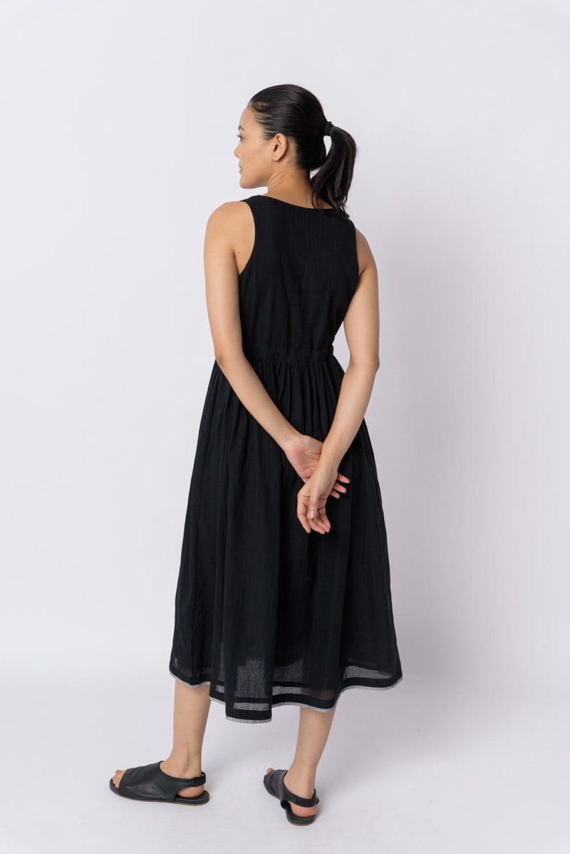 Black front tie - up dress - Black Dress by World of Crow in black color for women in Singapore