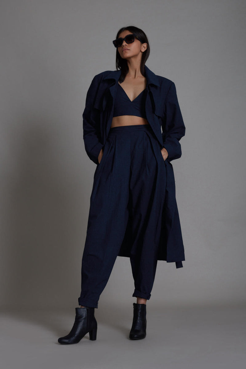 Navy Blue Milestone Set Co-ord Set,Jackets & Overlays by Mati for women in Singapore