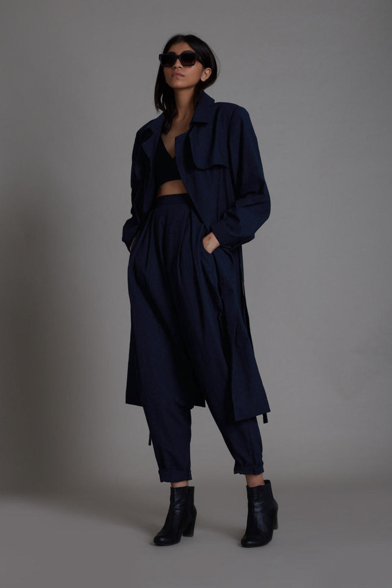 Navy Blue Milestone Set Co-ord Set,Jackets & Overlays by Mati for women in Singapore