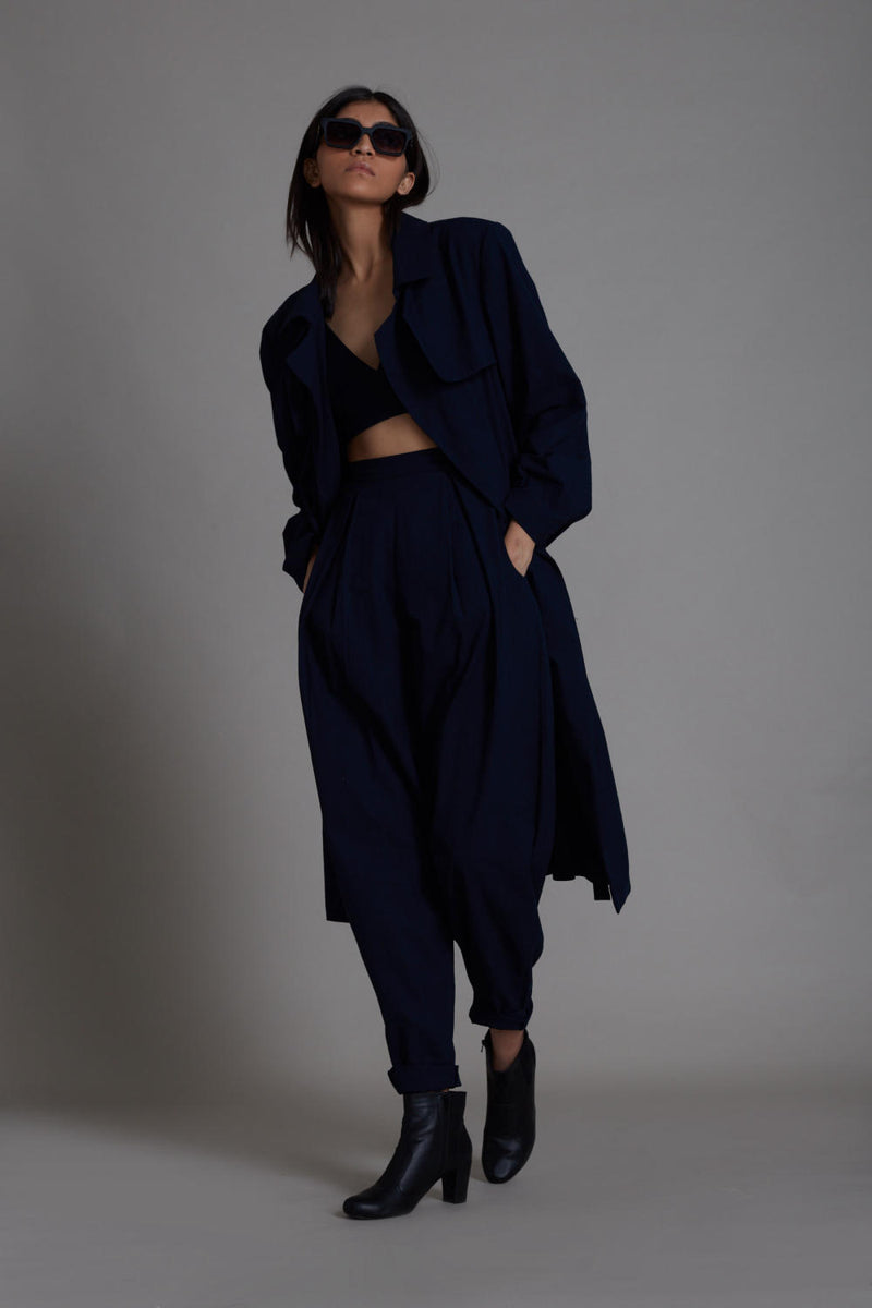 Navy Blue Milestone Set Co-ord Set,Jackets & Overlays by Mati for women in Singapore