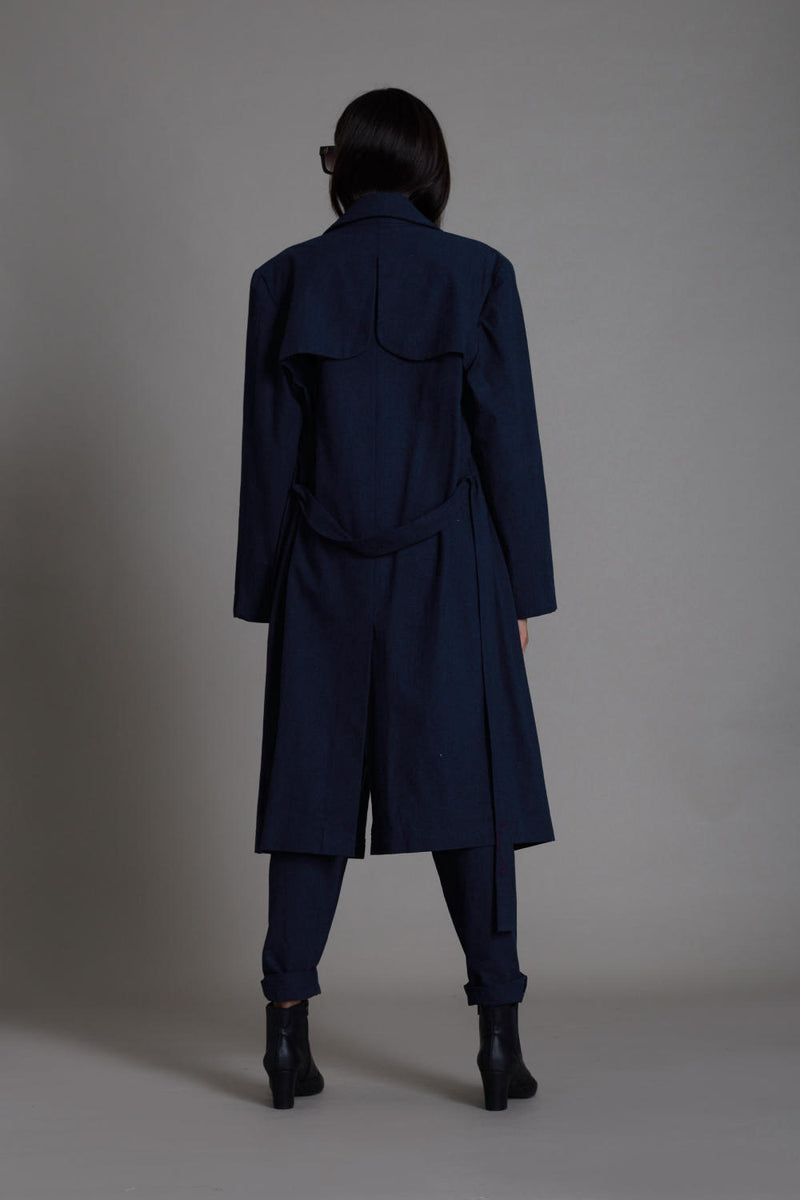 Navy Blue Milestone Set Co-ord Set,Jackets & Overlays by Mati for women in Singapore