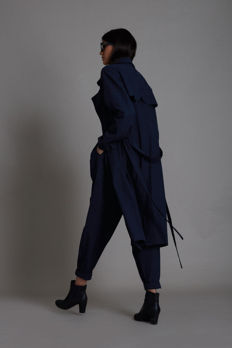 Navy Blue Milestone Set Co-ord Set,Jackets & Overlays by Mati for women in Singapore