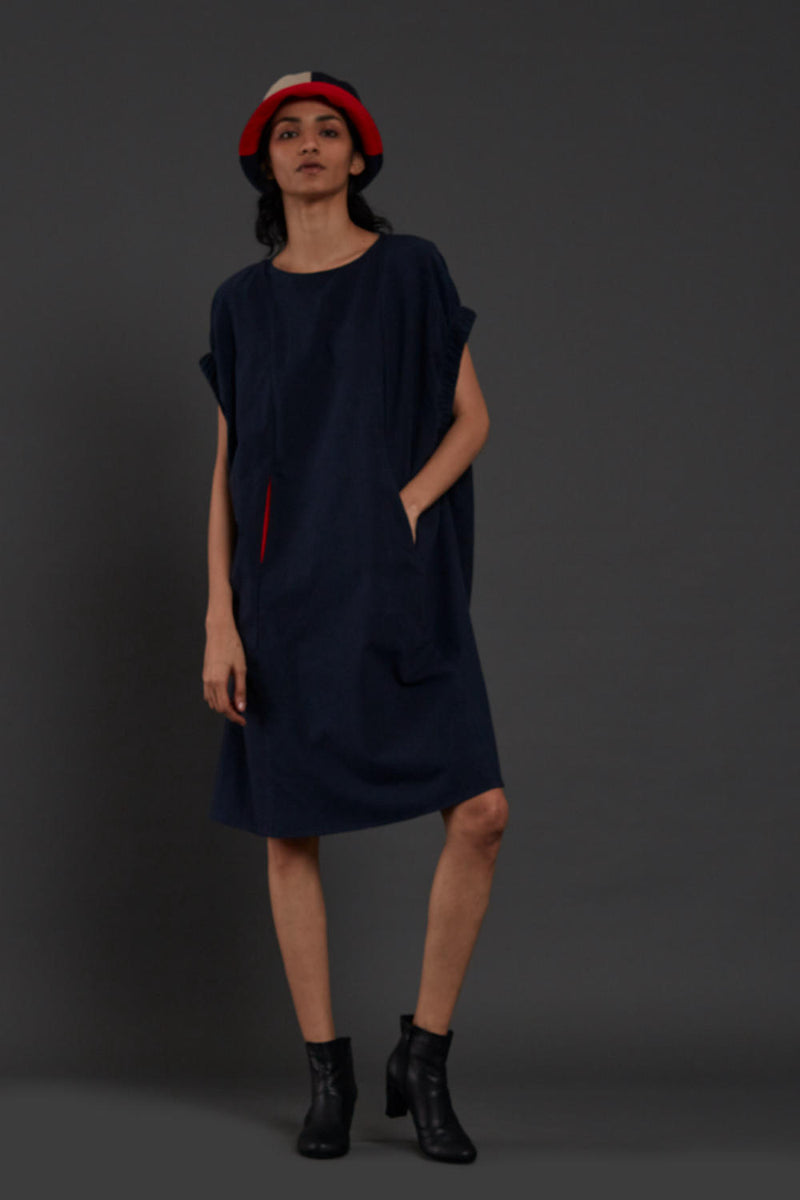 Navy Blue Pocket Dress Dress by Mati for women in Singapore