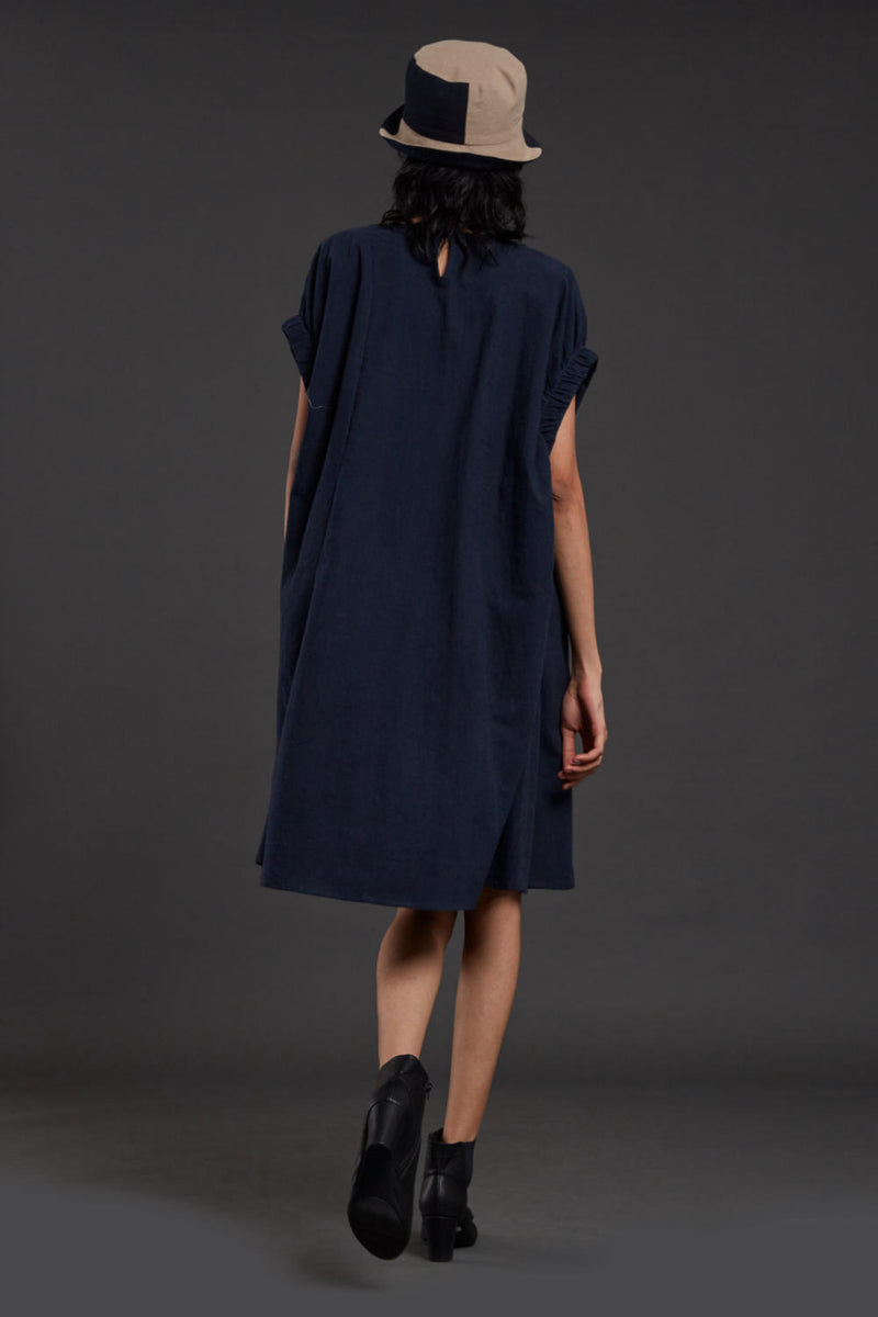 Navy Blue Pocket Dress Dress by Mati for women in Singapore