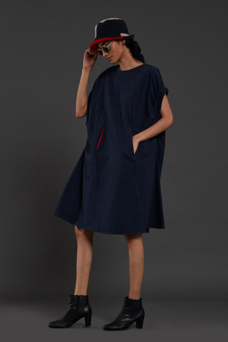 Navy Blue Pocket Dress Dress by Mati for women in Singapore