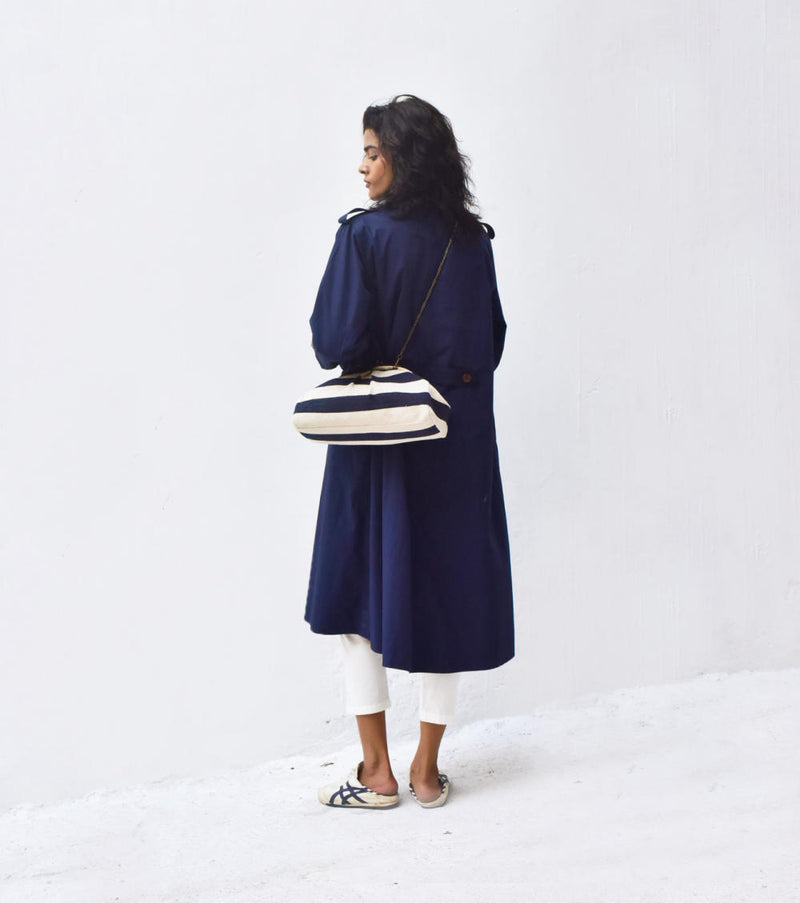 Blue Sage Trench Coat Jackets & Overlays by Khara Kapas for women in Singapore
