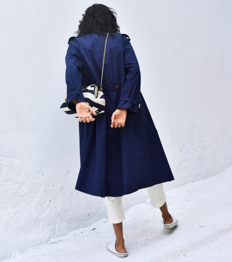Blue Sage Trench Coat Jackets & Overlays by Khara Kapas for women in Singapore