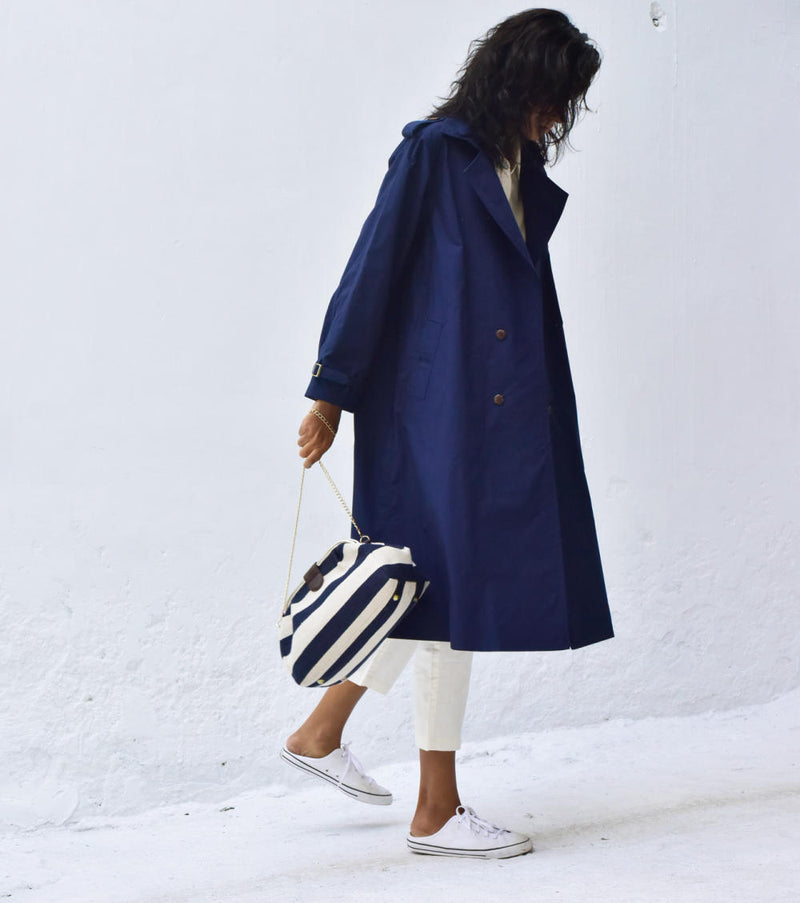 Blue Sage Trench Coat Jackets & Overlays by Khara Kapas for women in Singapore