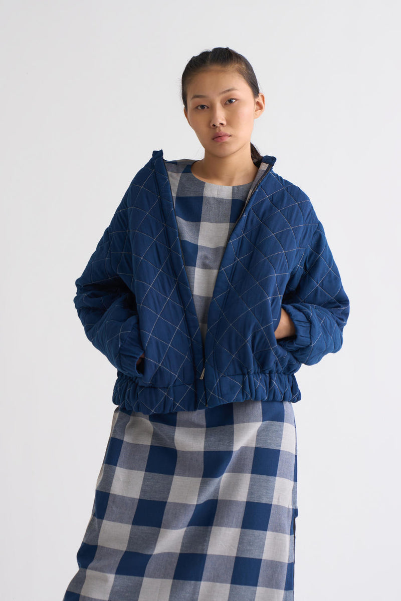 Bomber Jacket Co-ord - Navy Co-ord Set,Top & Tunics,Jackets & Overlays by THREE for women in Singapore