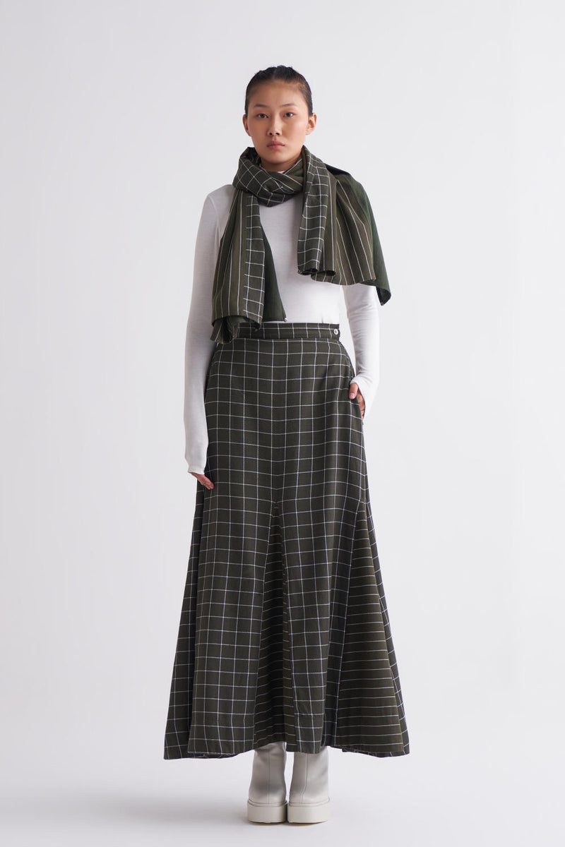 Circular Skirt Co-ord - Olive Co-ord Set,Skirts by THREE for women in Singapore