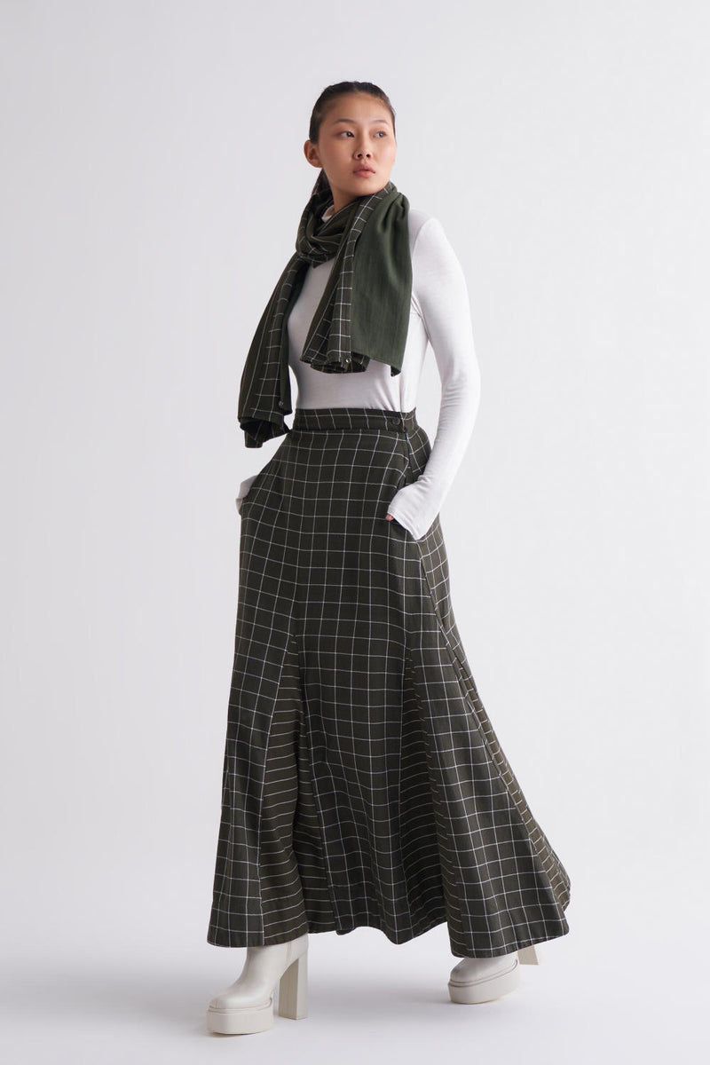 Circular Skirt Co-ord - Olive Co-ord Set,Skirts by THREE for women in Singapore