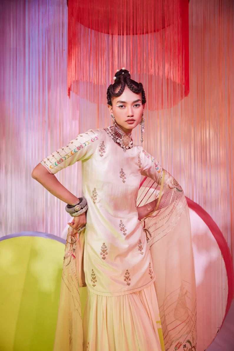 IVORY ORCHID GHARARA SET Kurta Sets by Rajiramniq for women in Singapore
