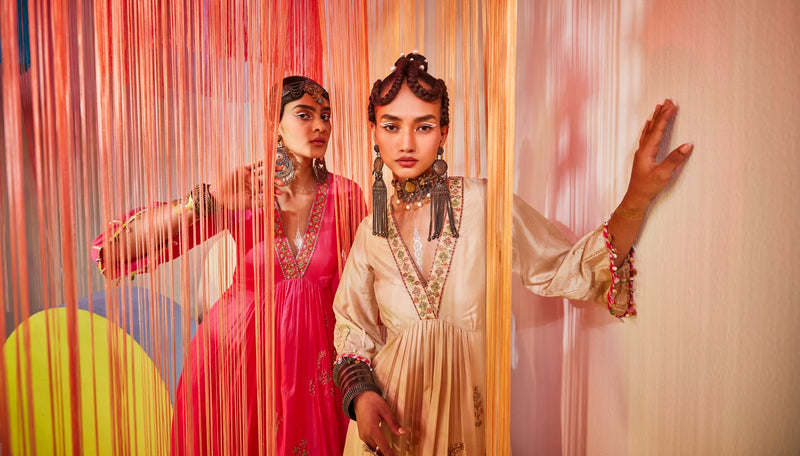 IVORY JAAL SILK KURTA SET Kurta Sets by Rajiramniq for women in Singapore