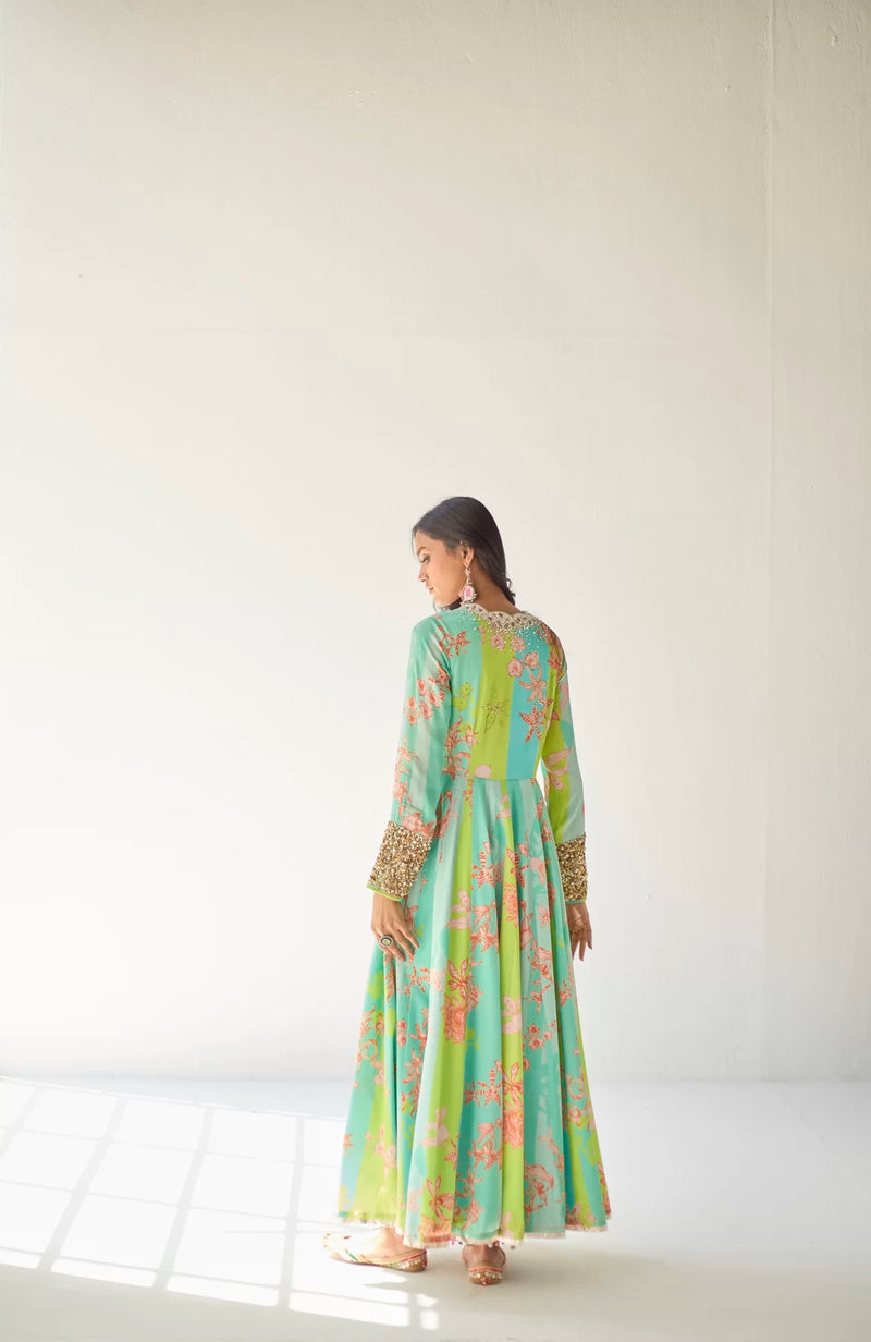 FEROZY ORCHID ANARKALI SET Kurta Sets by Rajiramniq for women in Singapore