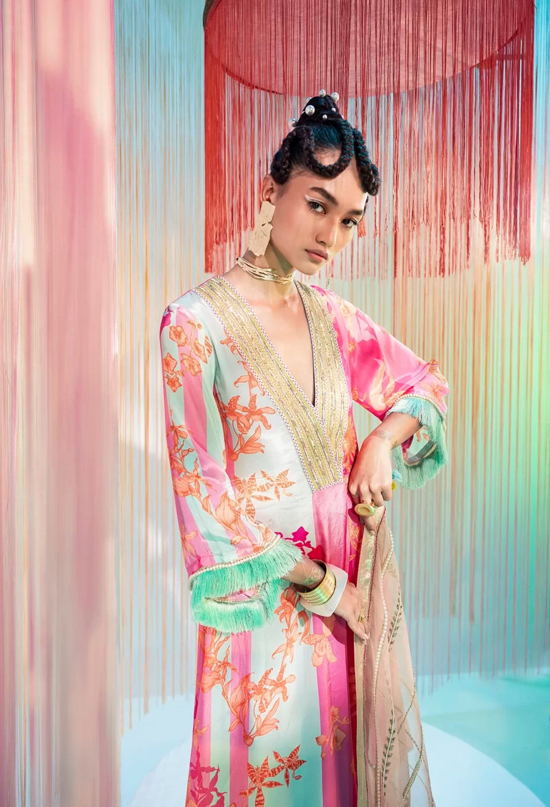 HOT PINK ORCHID FRONT PLEAT KURTA SET Kurta Sets by Rajiramniq for women in Singapore