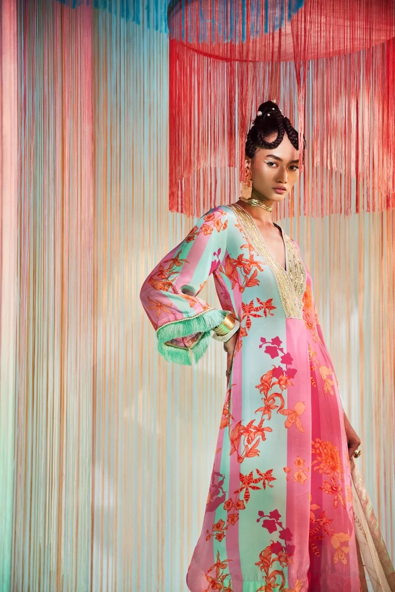 HOT PINK ORCHID FRONT PLEAT KURTA SET Kurta Sets by Rajiramniq for women in Singapore