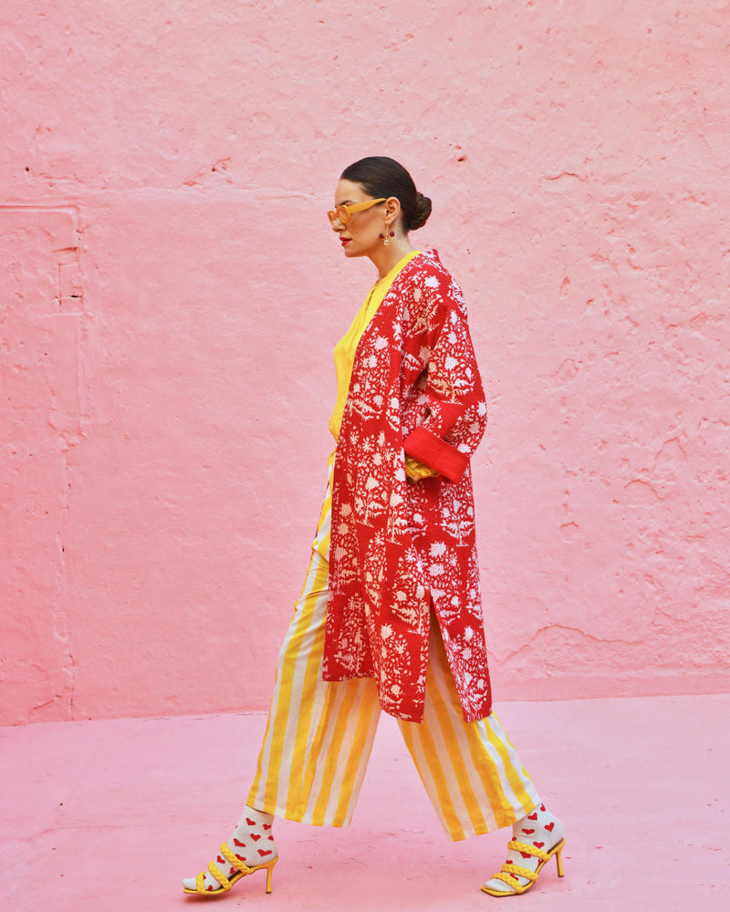 LAAL PARI Jackets & Overlays by TOKREE in red color for women in Singapore
