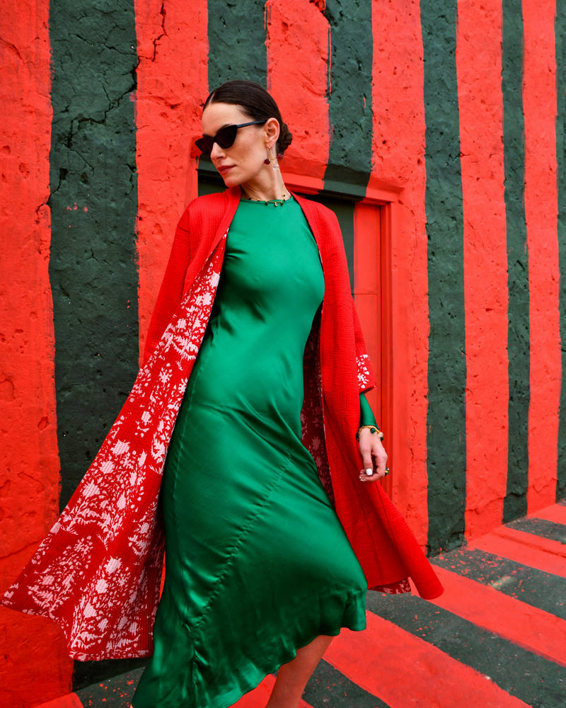 LAAL PARI Jackets & Overlays by TOKREE in red color for women in Singapore