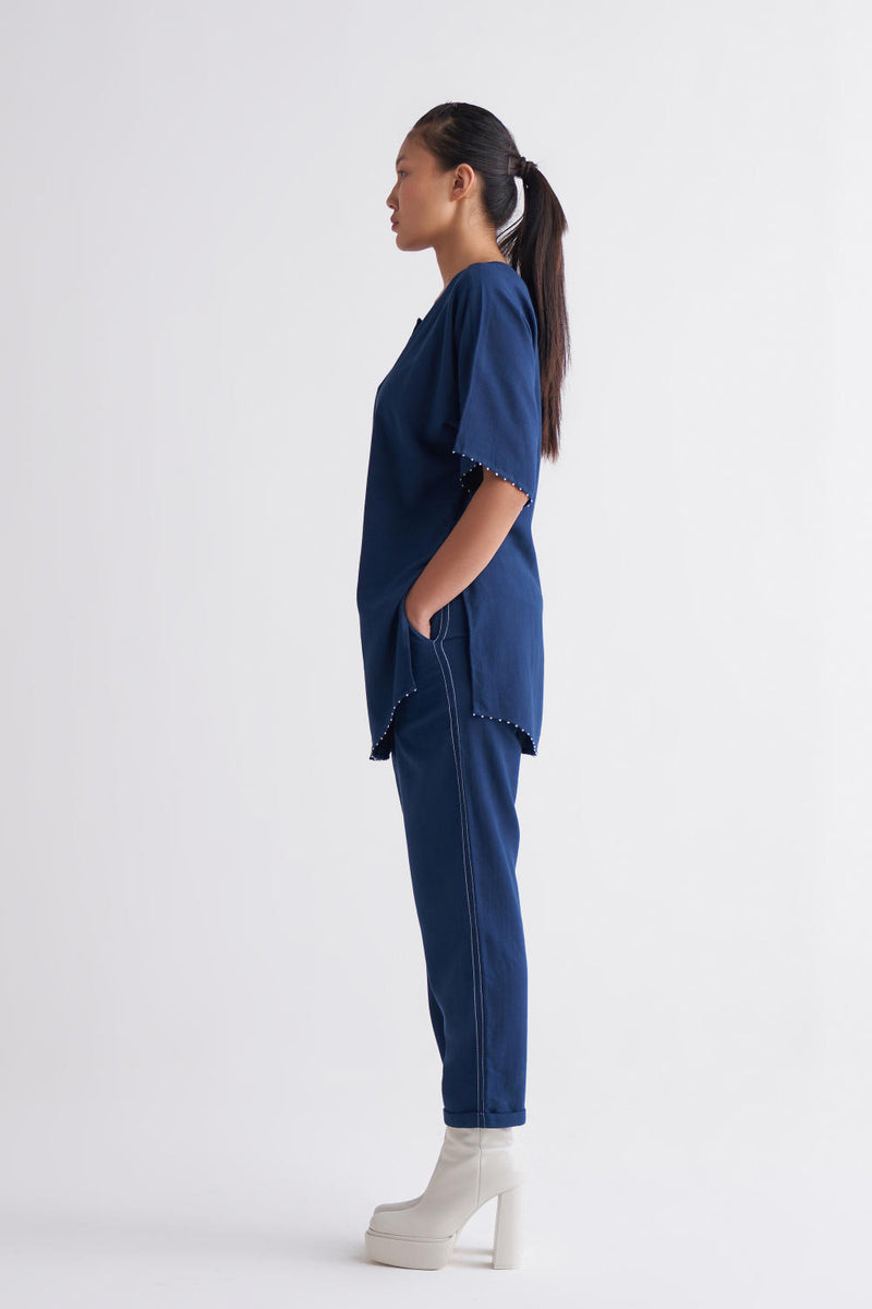 Dolman Sleeve Top Co-ord - Navy Co-ord Set,Top & Tunics by THREE for women in Singapore