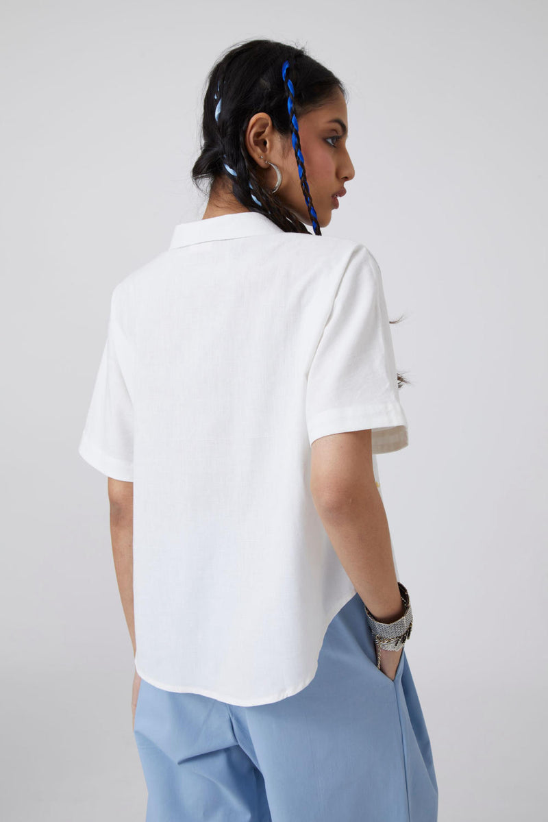 Dua - Shirt Top & Tunics by The Summer House in white color for women in Singapore