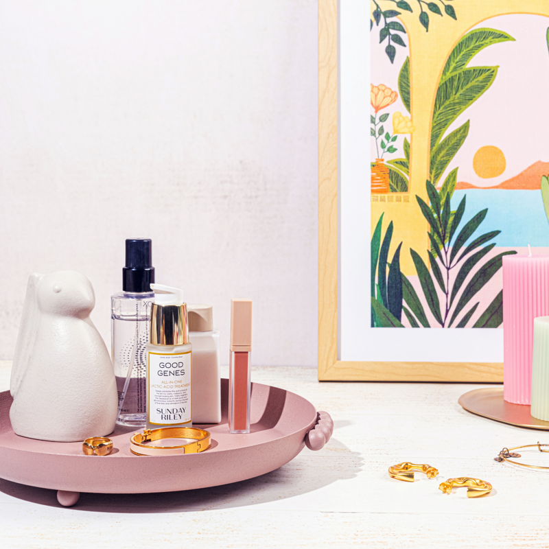 Elan Trinket Tray - Dusty Pink linen by Gado Living for in Singapore