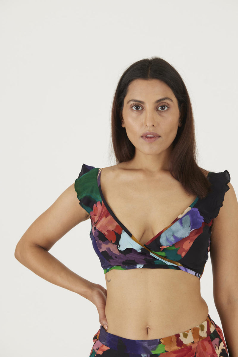 FARAH BLACK BRALETTE & PANTS SET Co-ord Set by Yam in black color for women in Singapore