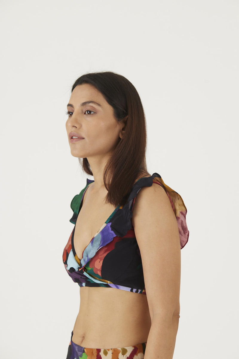 FARAH BLACK BRALETTE & PANTS SET Co-ord Set by Yam in black color for women in Singapore