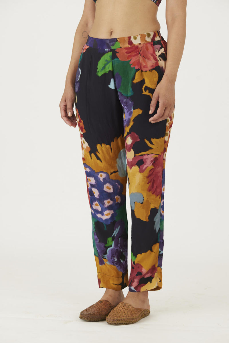 FARAH BLACK BRALETTE & PANTS SET Co-ord Set by Yam in black color for women in Singapore