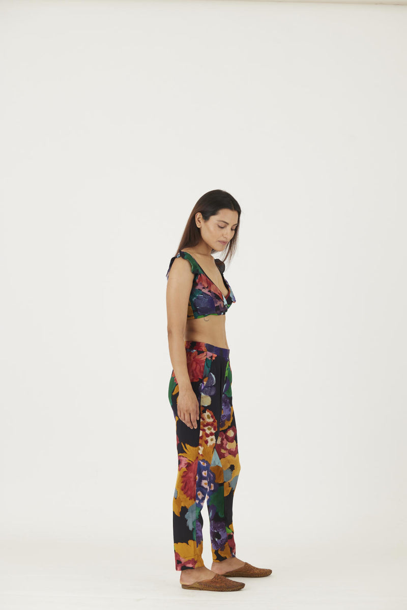 FARAH BLACK BRALETTE & PANTS SET Co-ord Set by Yam in black color for women in Singapore