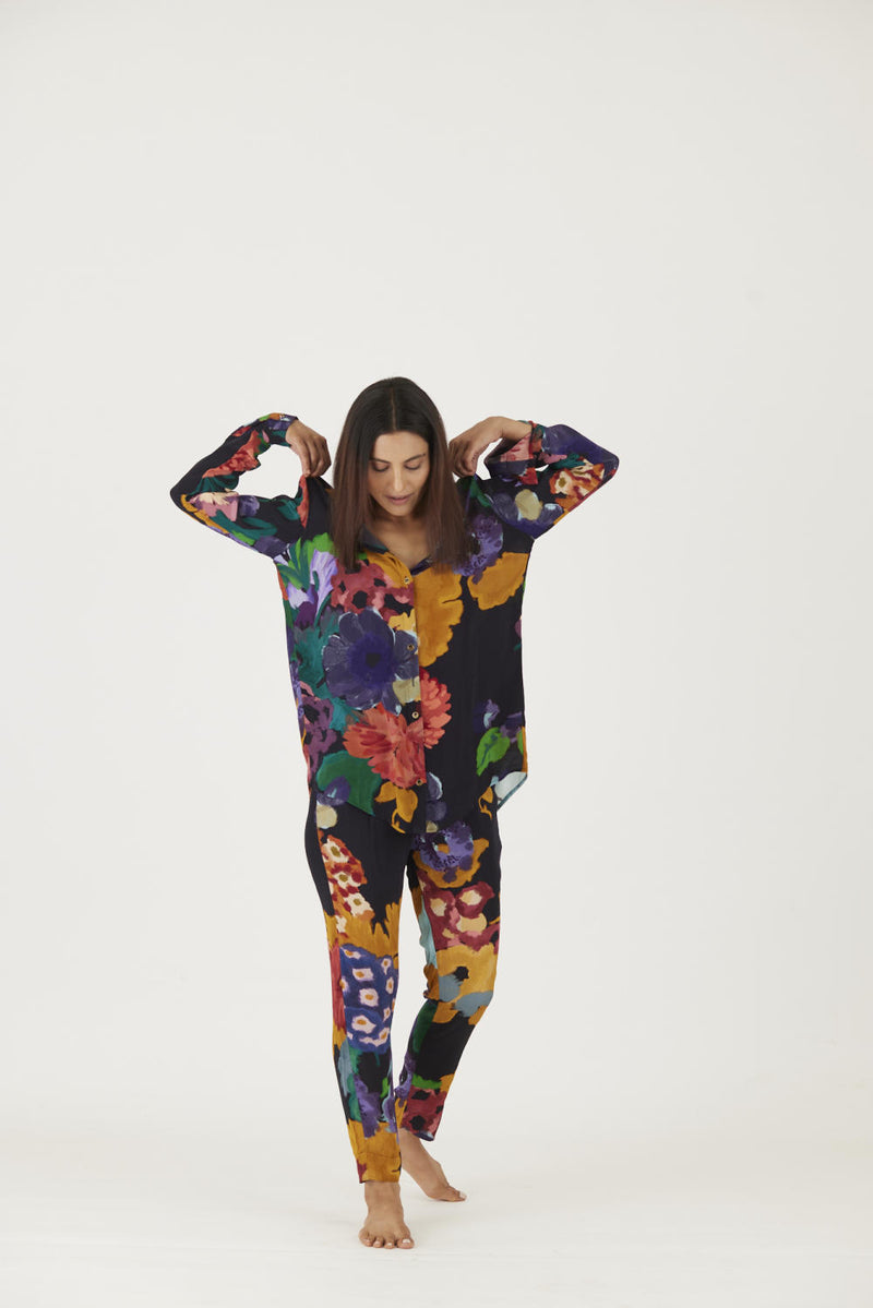 FARAH BLACK CO-ORD SET Co-ord Set by Yam in black color for women in Singapore