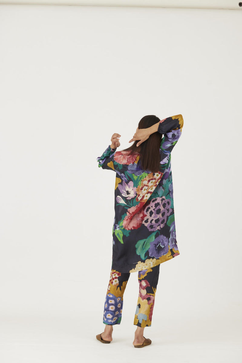 FARAH BLACK KURTA SET Kurta Sets by Yam in black color for women in Singapore