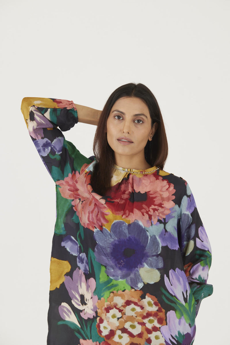 FARAH BLACK KURTA SET Kurta Sets by Yam in black color for women in Singapore