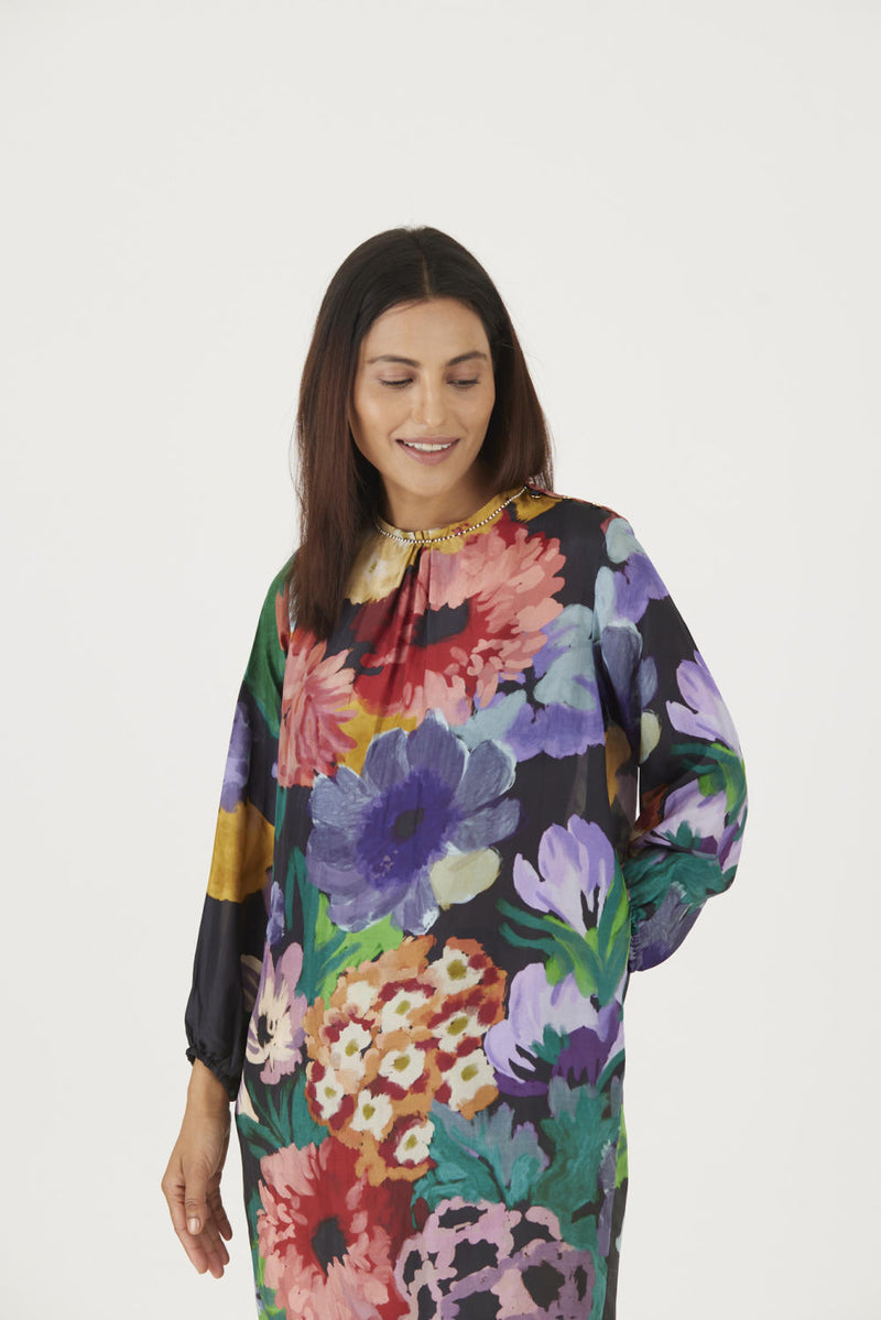 FARAH BLACK KURTA SET Kurta Sets by Yam in black color for women in Singapore