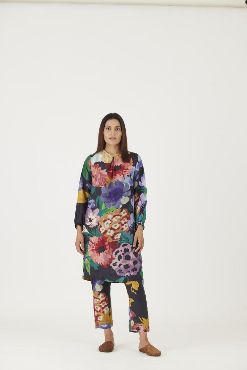 FARAH BLACK KURTA SET Kurta Sets by Yam in black color for women in Singapore