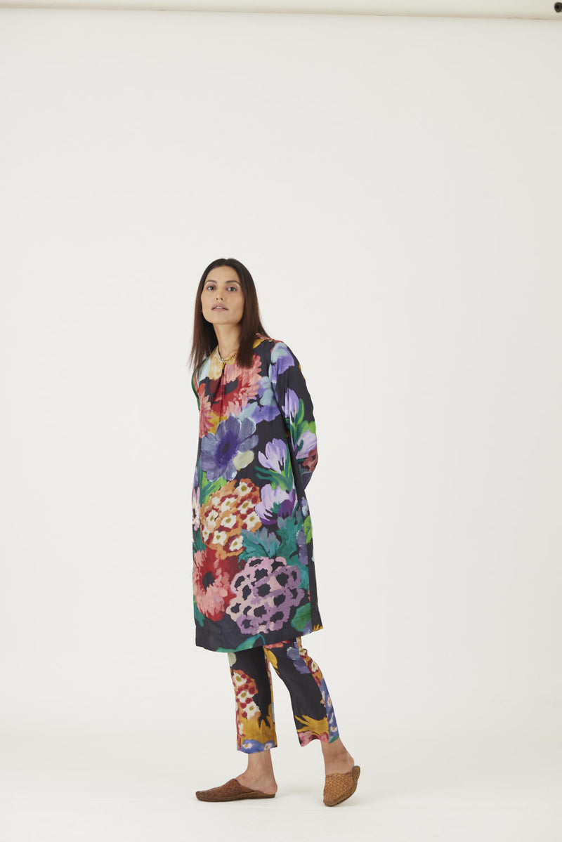 FARAH BLACK KURTA SET Kurta Sets by Yam in black color for women in Singapore