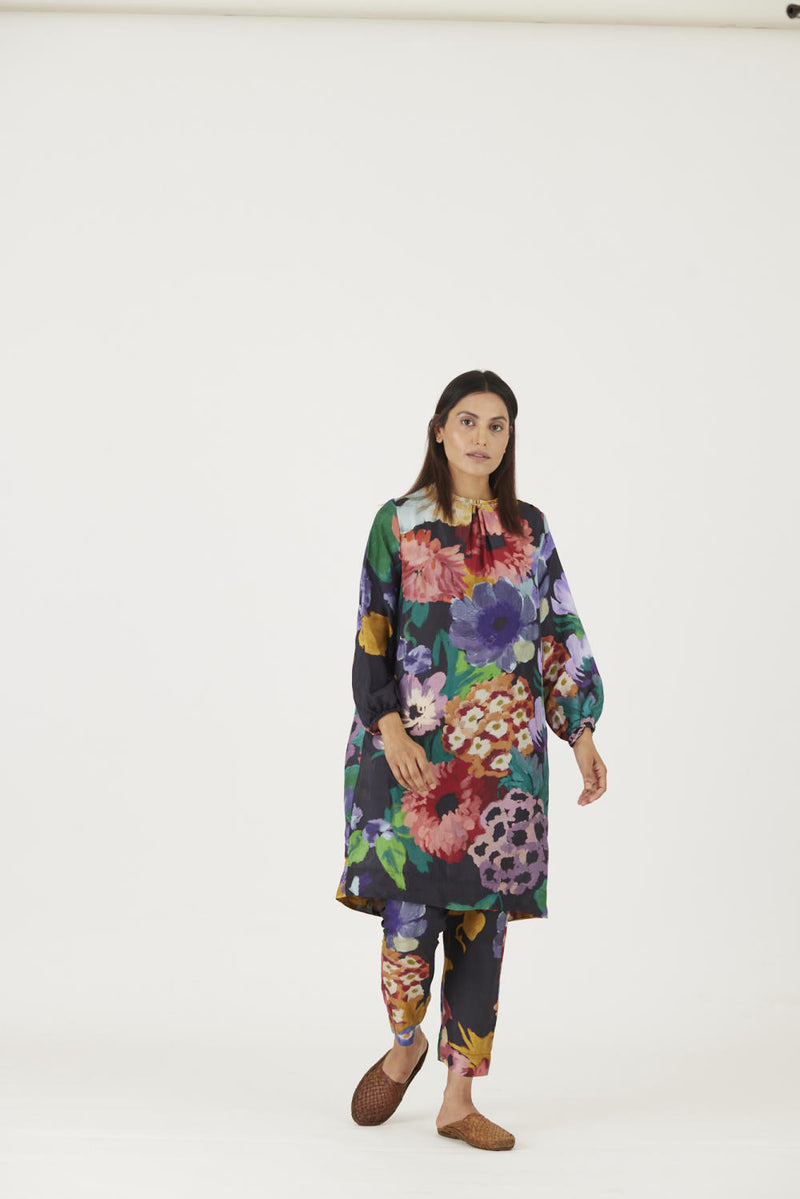 FARAH BLACK KURTA SET Kurta Sets by Yam in black color for women in Singapore