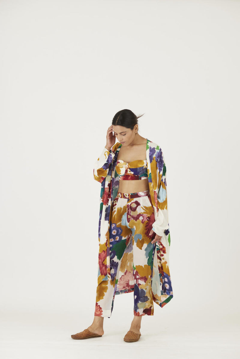 FARAH WHITE 3 pcs SET mul Co-ord Set by Yam in multi color for women in Singapore