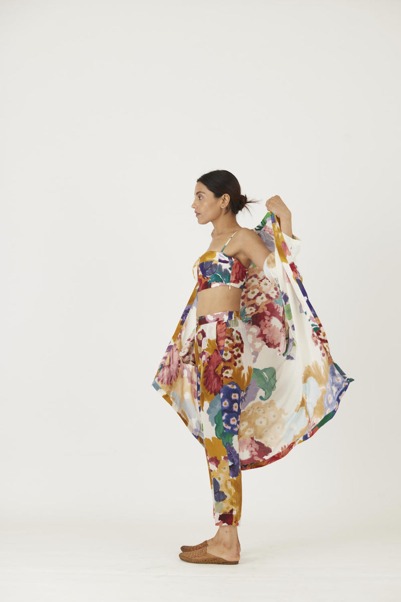 FARAH WHITE 3 pcs SET mul Co-ord Set by Yam in multi color for women in Singapore