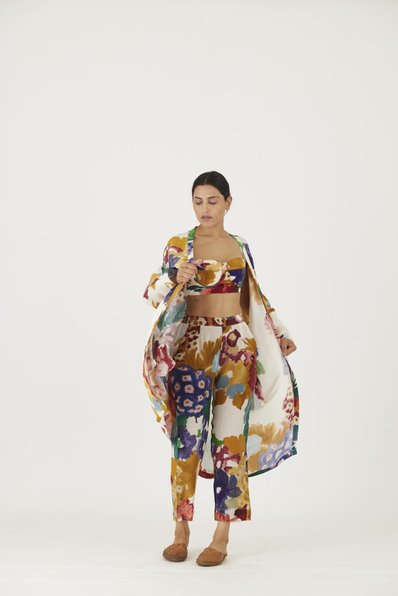 FARAH WHITE 3 pcs SET mul Co-ord Set by Yam in multi color for women in Singapore
