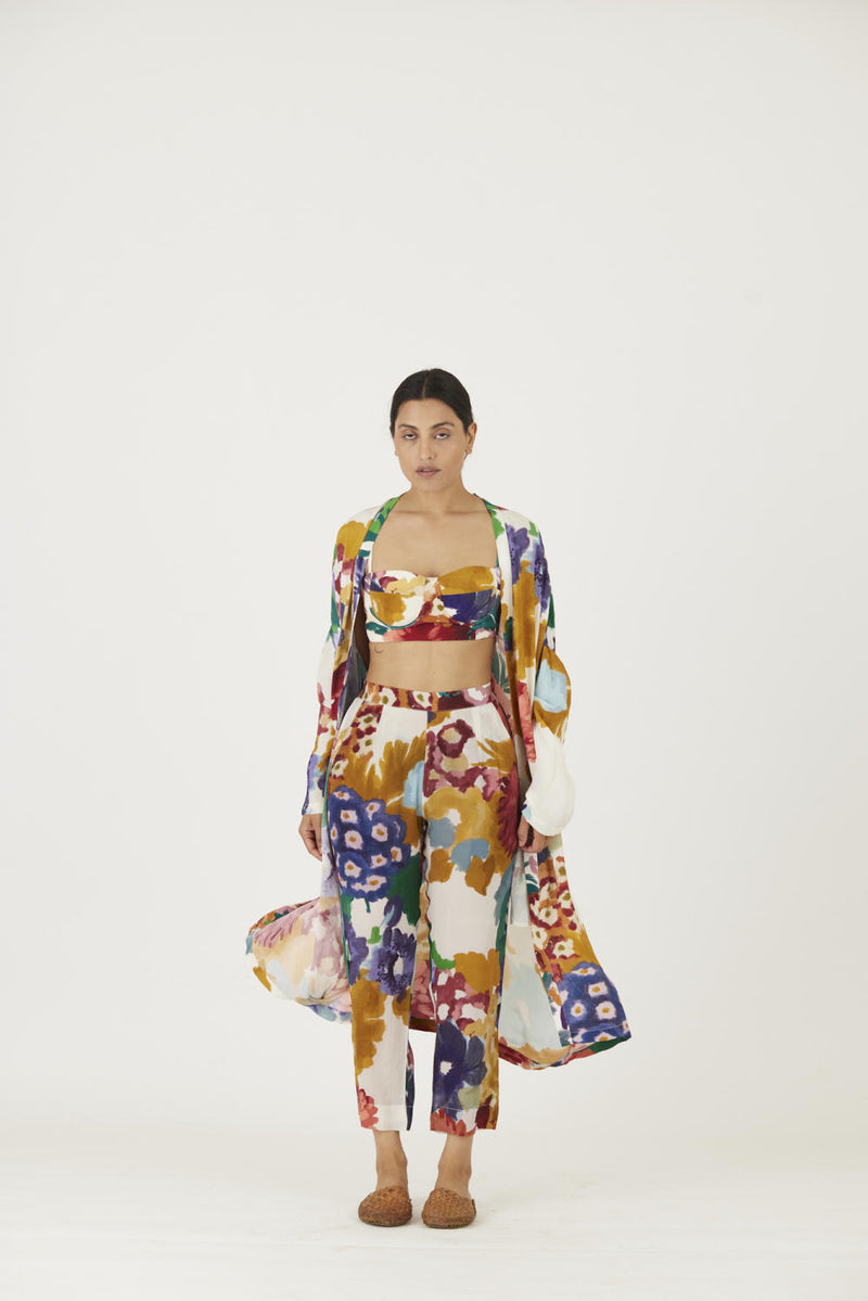 FARAH WHITE 3 pcs SET mul Co-ord Set by Yam in multi color for women in Singapore