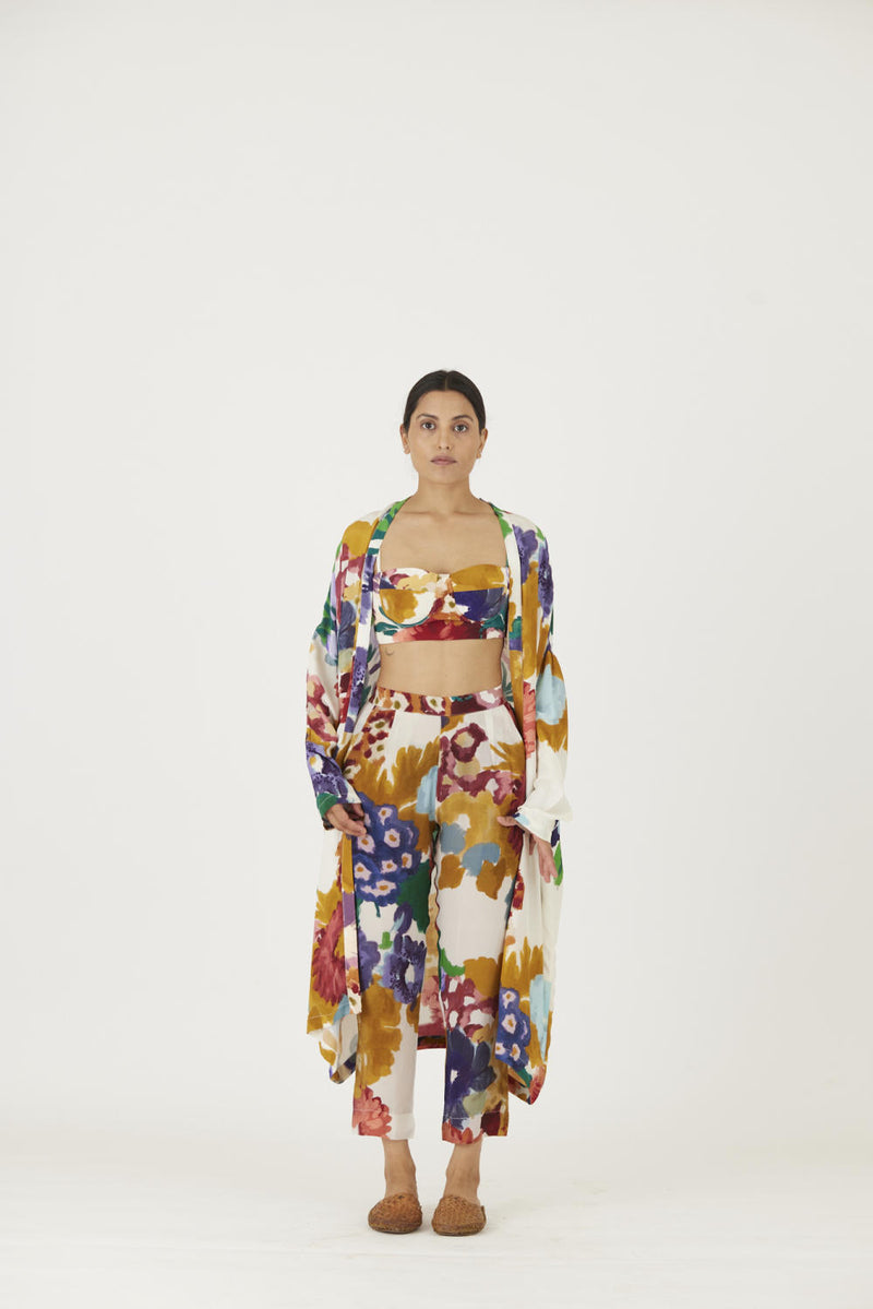 FARAH WHITE 3 pcs SET mul Co-ord Set by Yam in multi color for women in Singapore