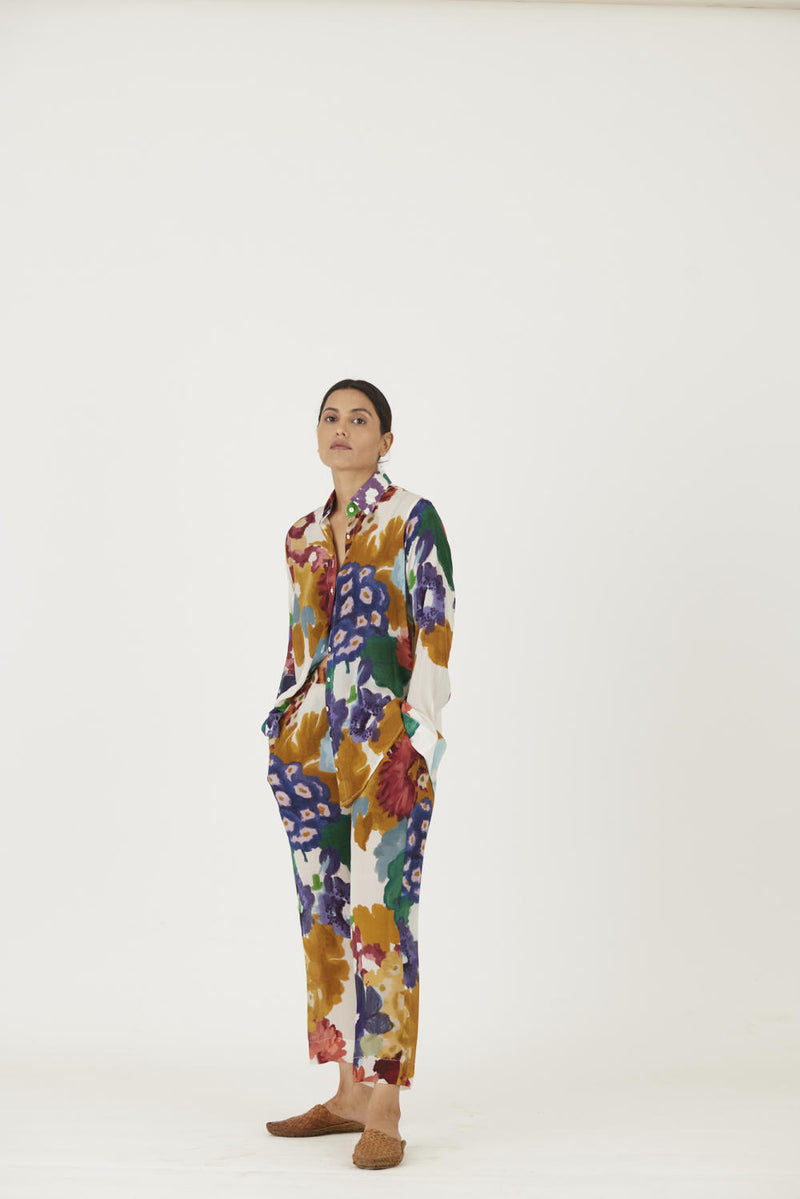 FARAH WHITE CO-ORD SET mul Co-ord Set by Yam in multi color for women in Singapore