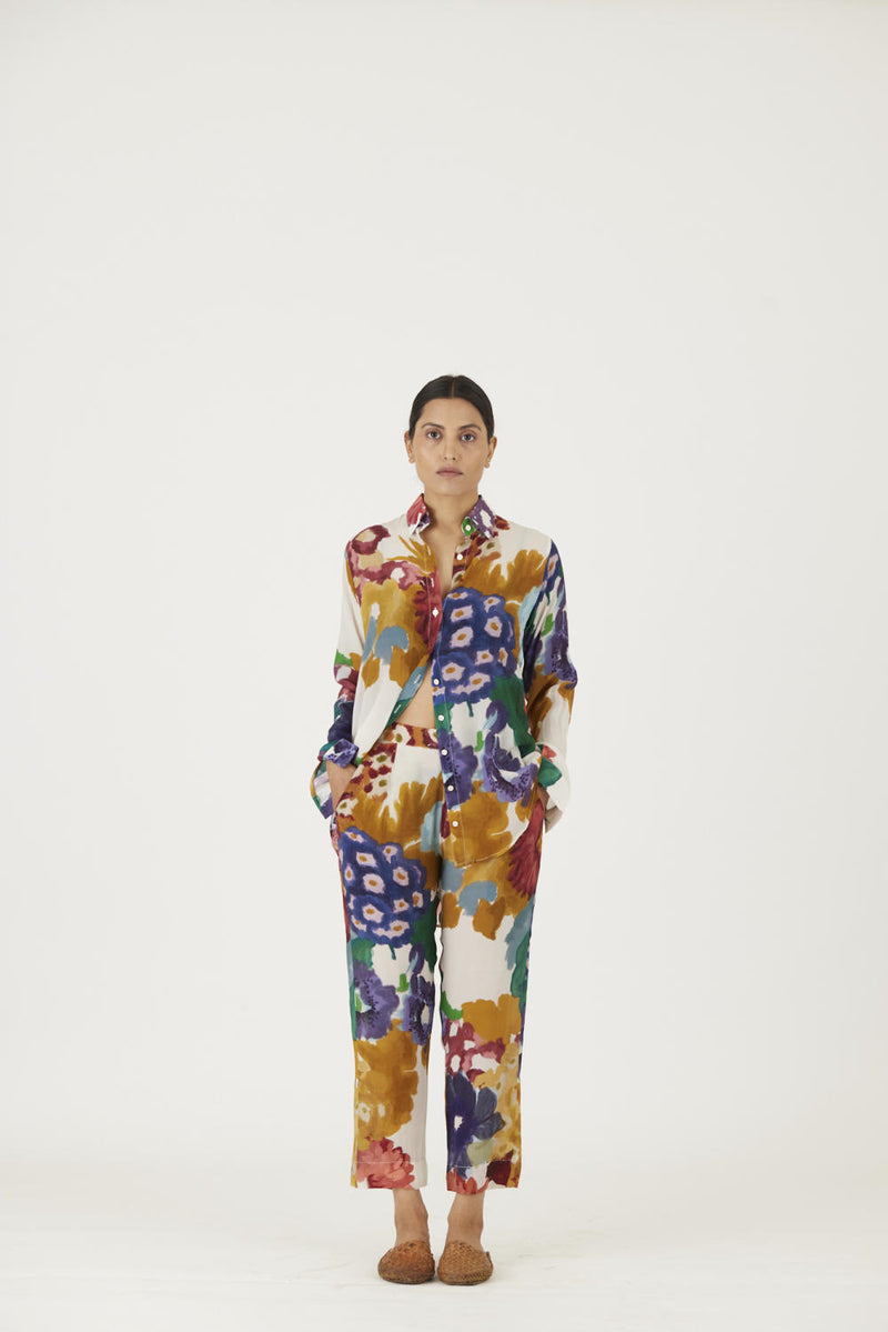 FARAH WHITE CO-ORD SET mul Co-ord Set by Yam in multi color for women in Singapore