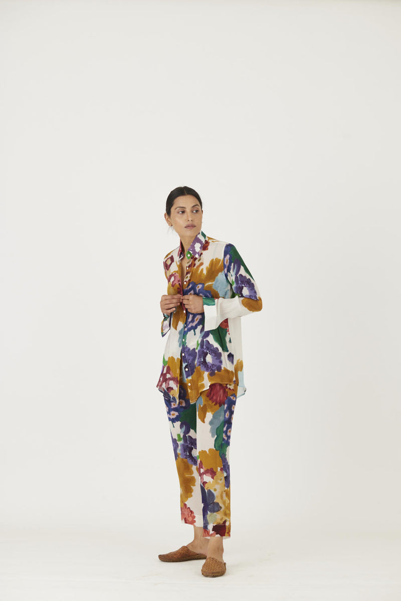 FARAH WHITE CO-ORD SET mul Co-ord Set by Yam in multi color for women in Singapore