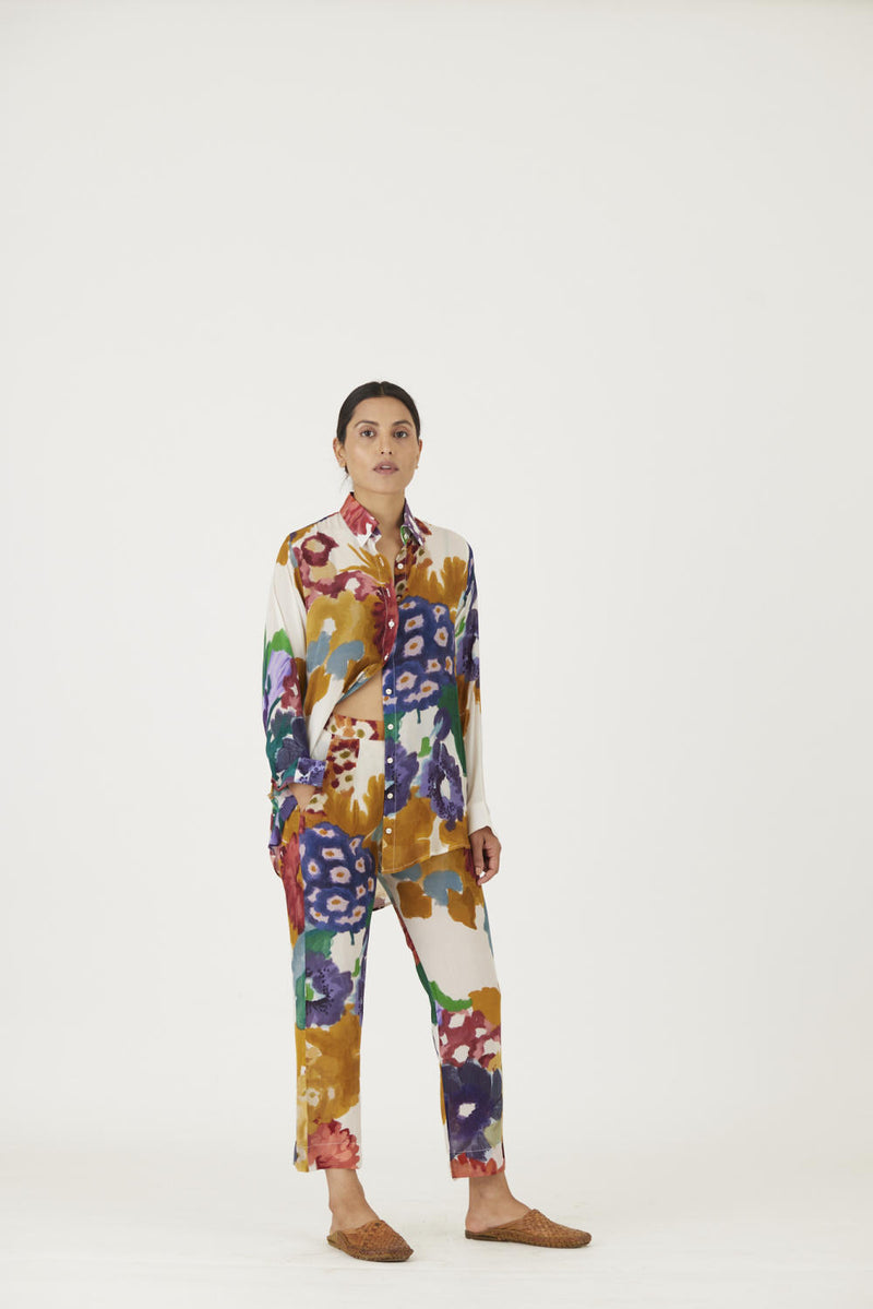 FARAH WHITE CO-ORD SET mul Co-ord Set by Yam in multi color for women in Singapore
